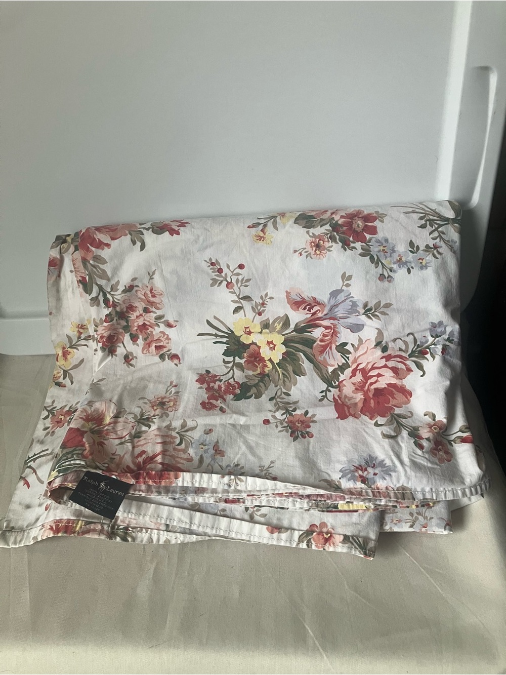 Ralph Lauren Vintage Petticoat Floral King Cotton Flat Sheet